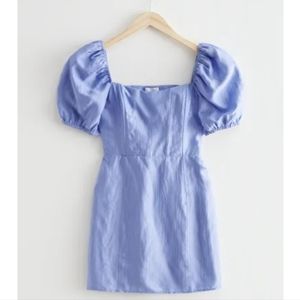 NWT & Other Stories Puff Sleeve Jacquard Mini Dress